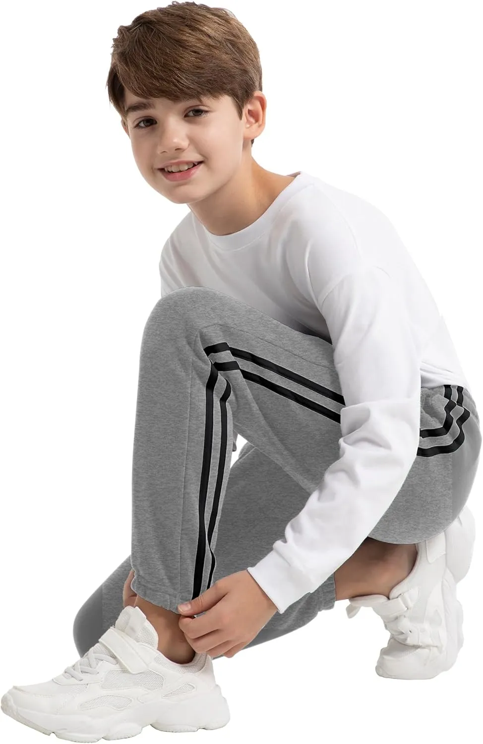 1/4 Pack Boys Sweatpants Soft Fleece Lined Youth Athletic Workout Lounge Joggers Pants with Pockets for Kids