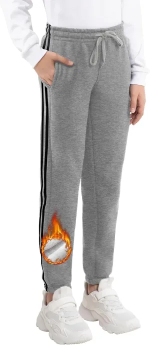 1/4 Pack Boys Sweatpants Soft Fleece Lined Youth Athletic Workout Lounge Joggers Pants with Pockets for Kids