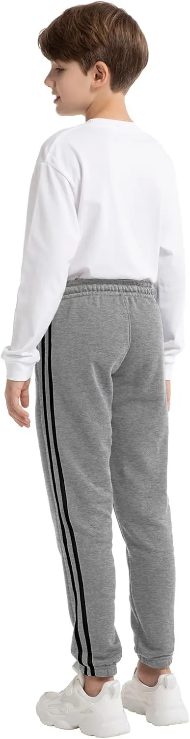 1/4 Pack Boys Sweatpants Soft Fleece Lined Youth Athletic Workout Lounge Joggers Pants with Pockets for Kids