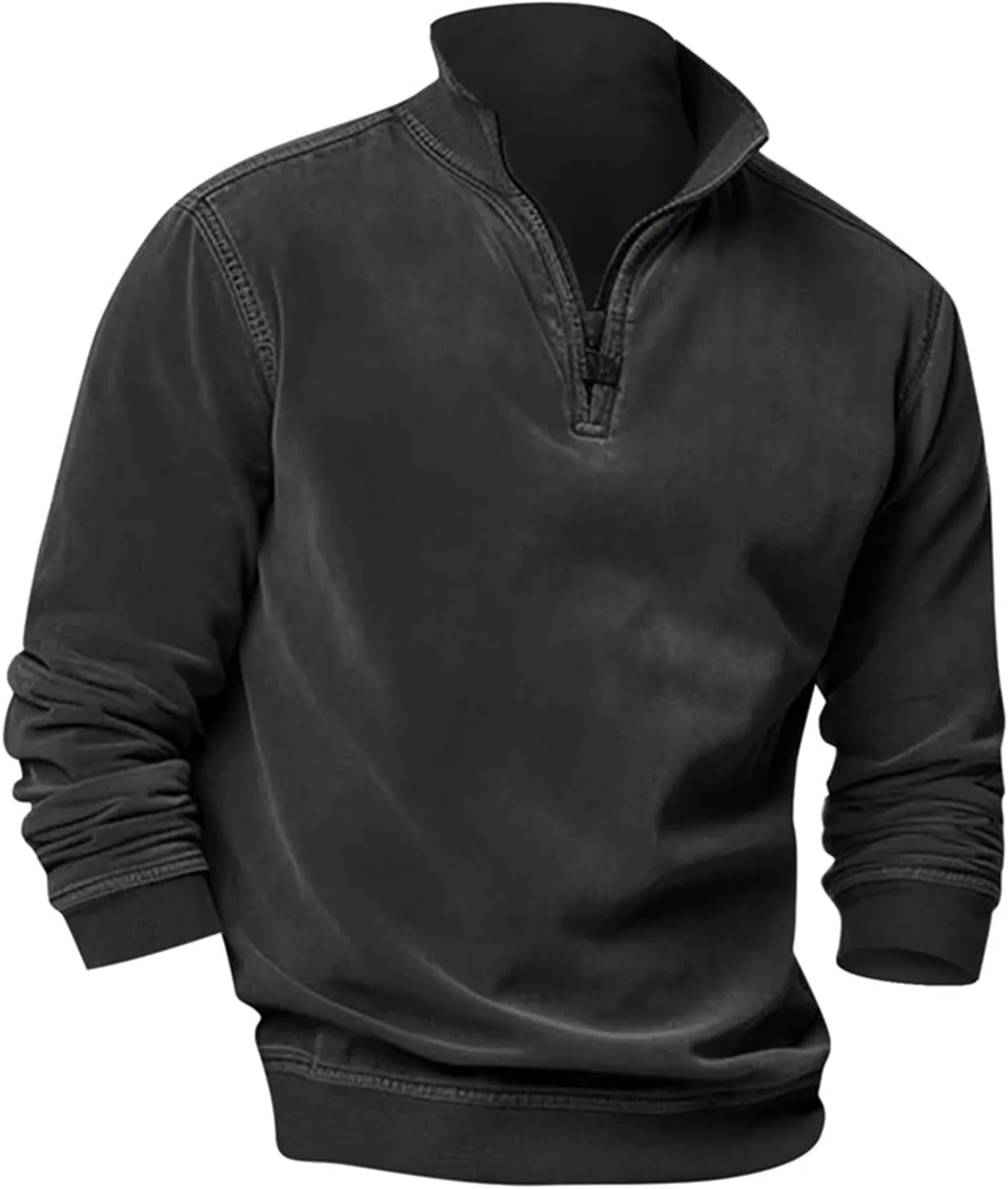 2024 Men's Sweaters 1/4 Zip Up Casual Turtleneck Pullover Polo Slim Fit Sweaters Long Sleeve Thermal Sweatshirts