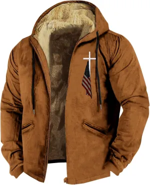 ADJHDFH Camp Hoodie Sherpa Lined Bomber Jacket Men Fleece Hoodies For Men Zip Up 5Xl Bomber Jacket for Men Big And Tall