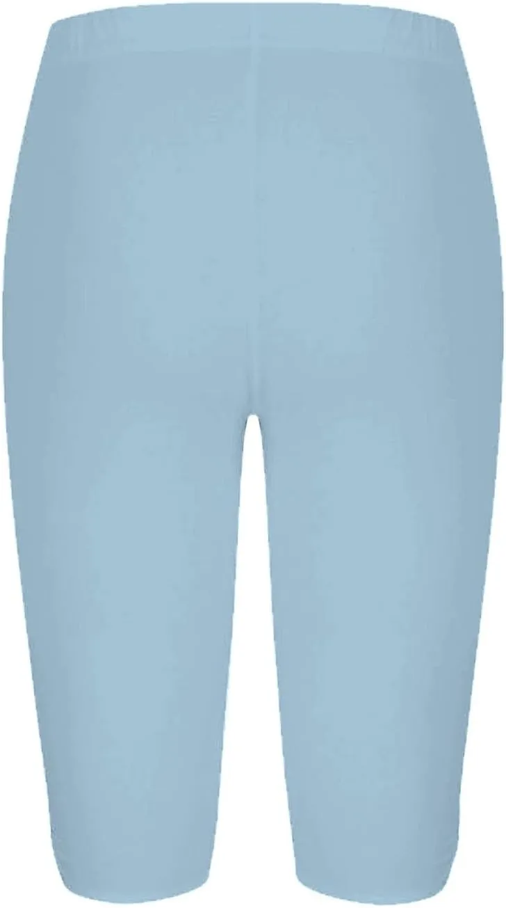 aihihe Capri Leggings for Women High Waist Knee Length Strethcy Legging 2024 Summer Cropped Pants Casual Solid Comfy Tights