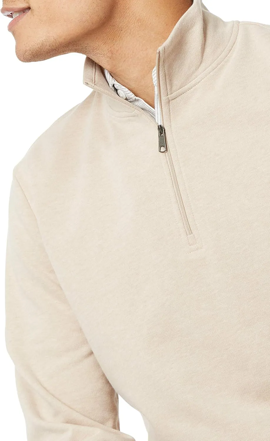 Amazon Essentials Men's Sweatshirt, Lightweight French Terry Quarter-Zip Mock Neck