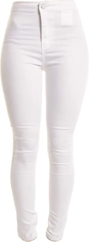 Andongnywell Women High Waist Stretch Skinny Jeans High Rise Juniors Stretchy Butt Lift Jeans Solid Skinny Trousers