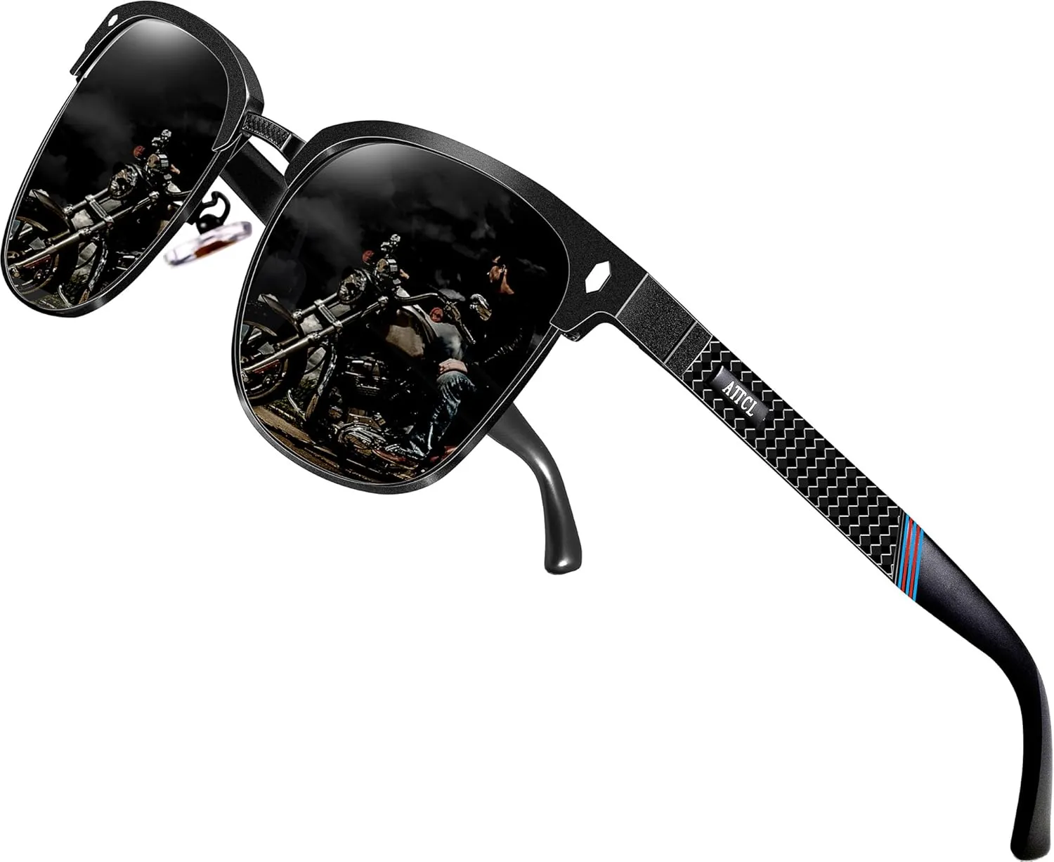 ATTCL Men's Driving Polarized Rimless Sunglasses Al-Mg Metal Frame Ultra Light