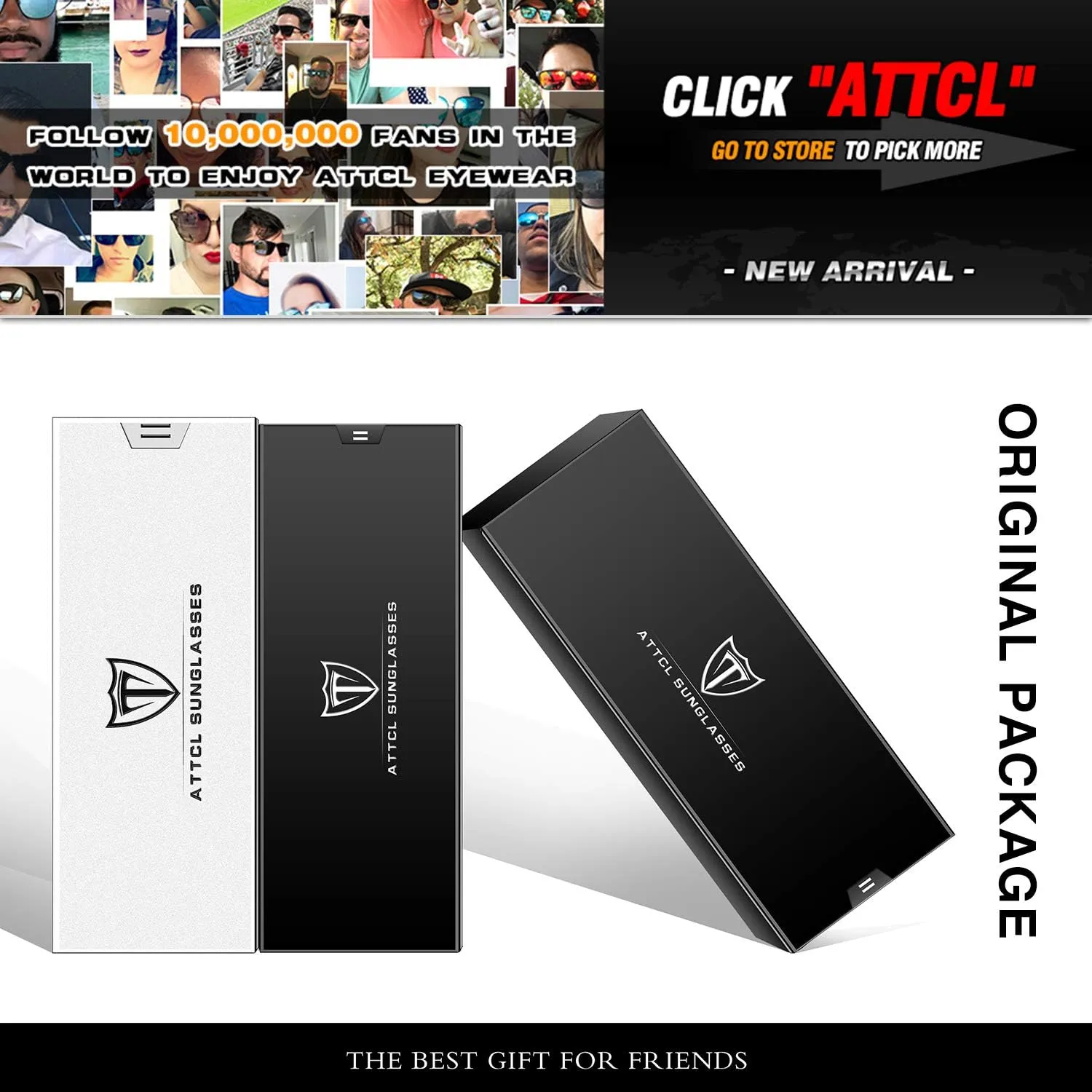 ATTCL Men's Driving Polarized Rimless Sunglasses Al-Mg Metal Frame Ultra Light