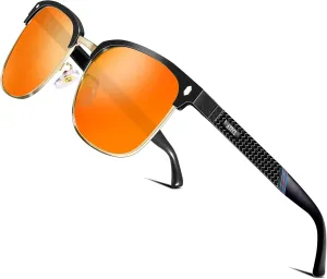 ATTCL Men's Driving Polarized Rimless Sunglasses Al-Mg Metal Frame Ultra Light