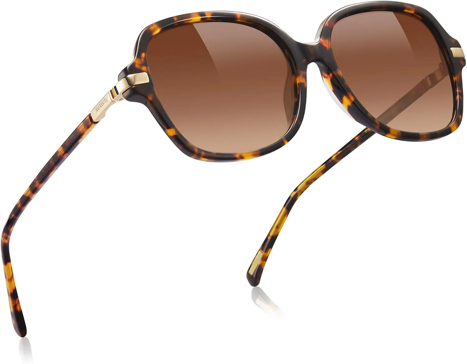 AVAWAY Polarized Sunglasses for Womens Square Oversized UV Protection Acetate Frame Retro Trendy Sun Shades