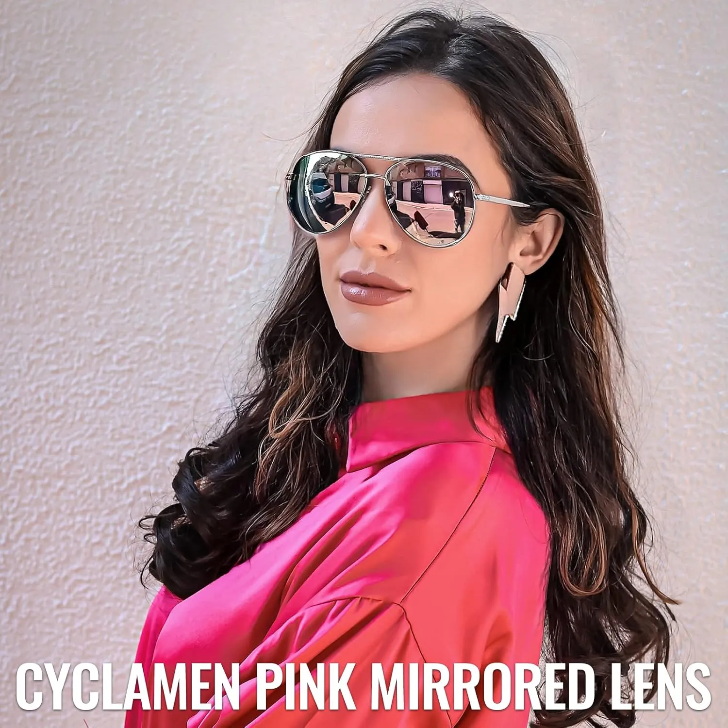 Aviator Sunglasses for Women Men Oversized with Metal Frame, Mirrored Polarized Aviator Sunglasses with UV Protection