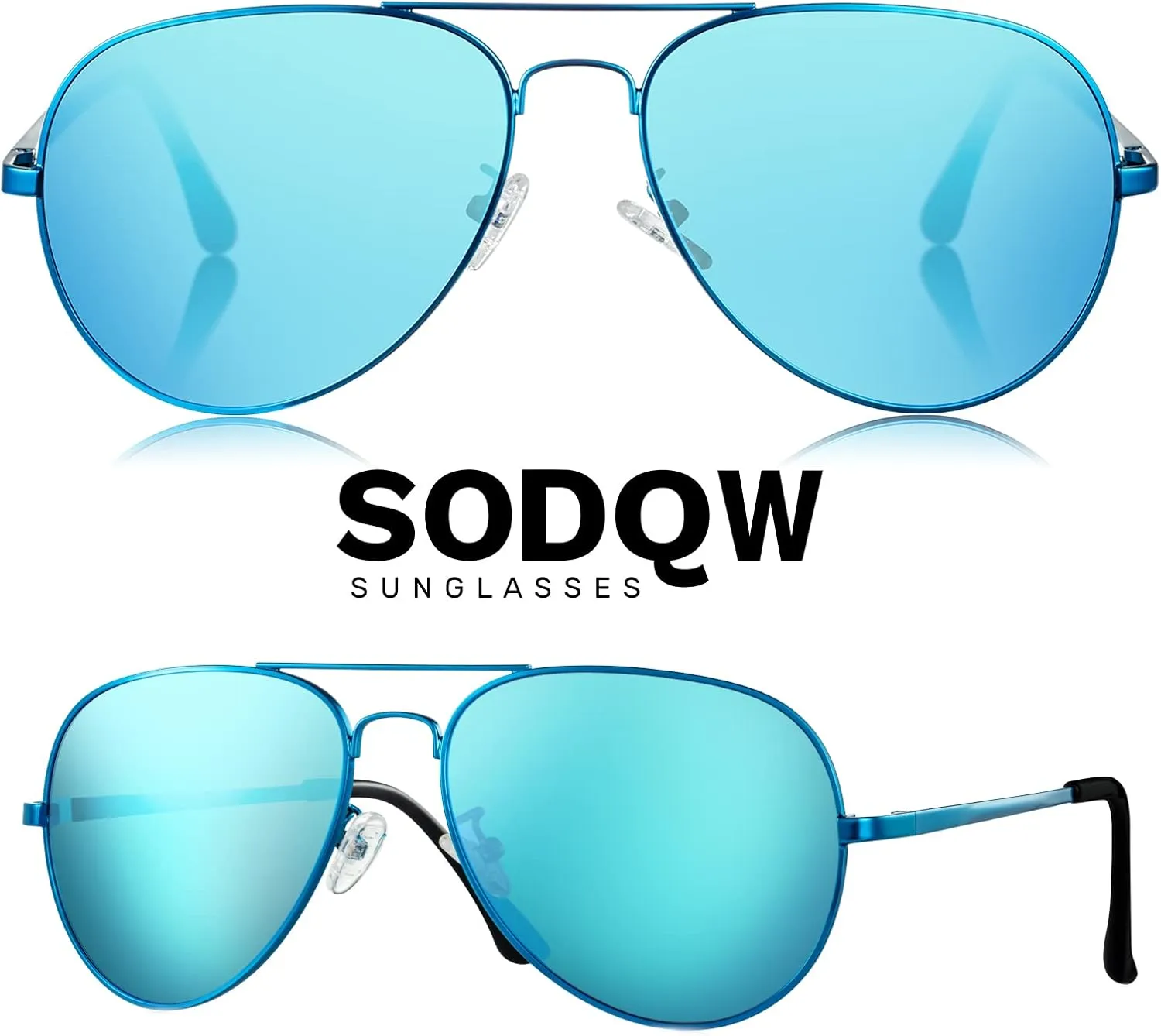 Aviator Sunglasses for Women Men Oversized with Metal Frame, Mirrored Polarized Aviator Sunglasses with UV Protection