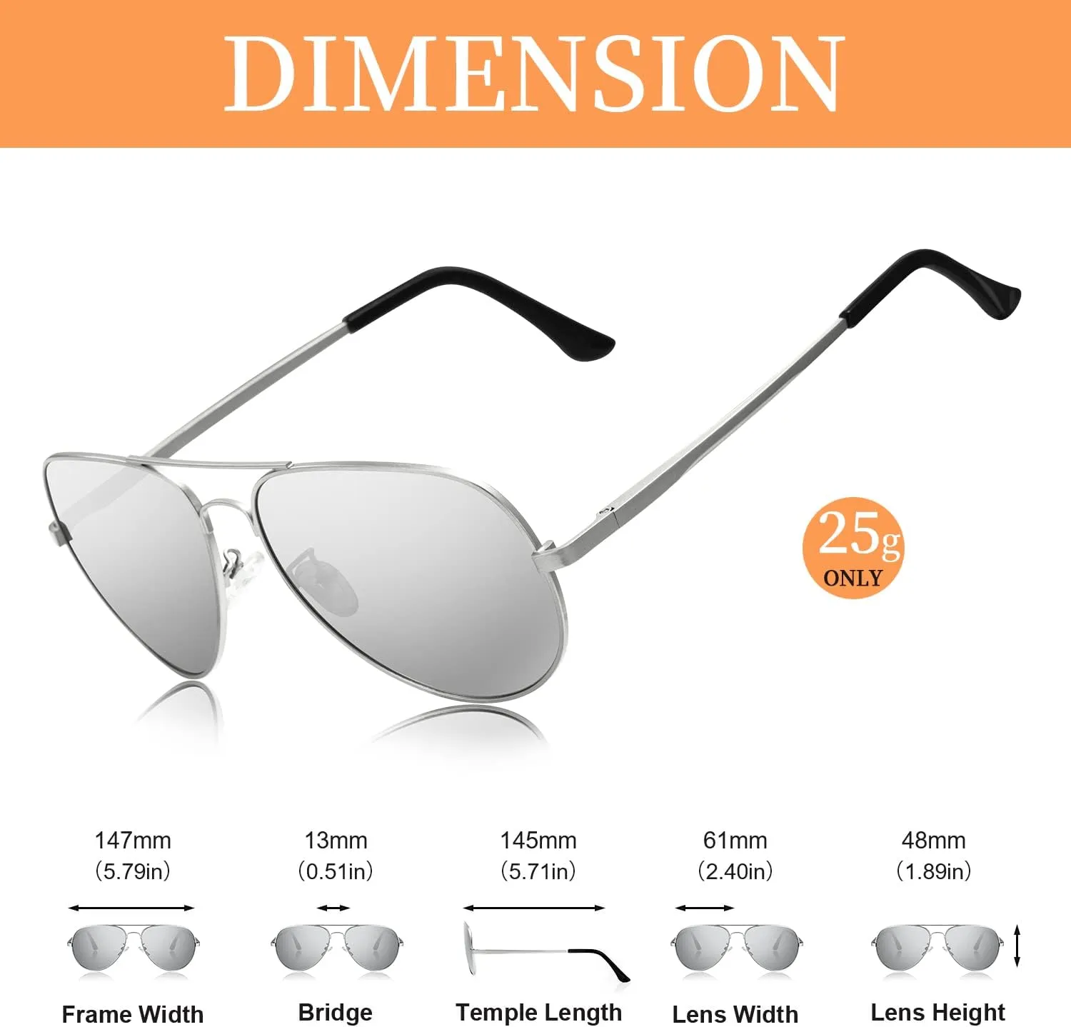 Aviator Sunglasses for Women Men Oversized with Metal Frame, Mirrored Polarized Aviator Sunglasses with UV Protection