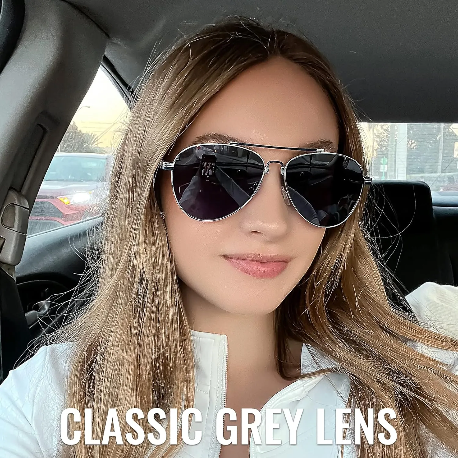 Aviator Sunglasses for Women Men Oversized with Metal Frame, Mirrored Polarized Aviator Sunglasses with UV Protection