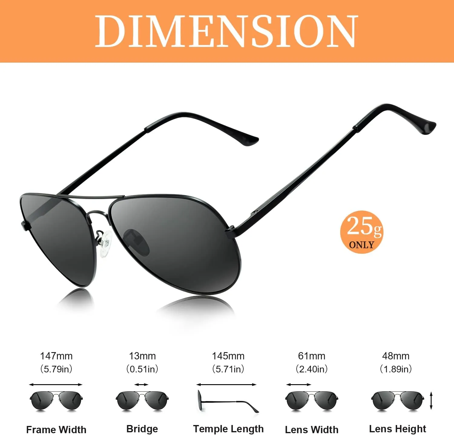 Aviator Sunglasses for Women Men Oversized with Metal Frame, Mirrored Polarized Aviator Sunglasses with UV Protection