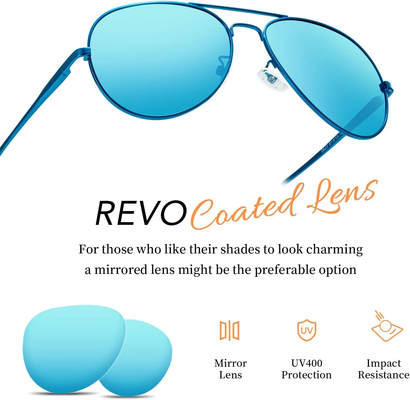 Aviator Sunglasses for Women Men Oversized with Metal Frame, Mirrored Polarized Aviator Sunglasses with UV Protection