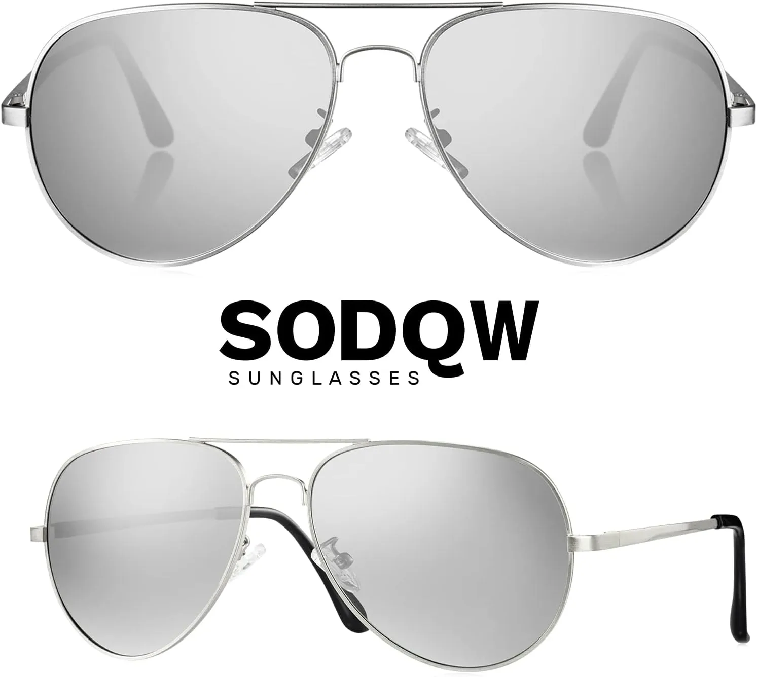 Aviator Sunglasses for Women Men Oversized with Metal Frame, Mirrored Polarized Aviator Sunglasses with UV Protection