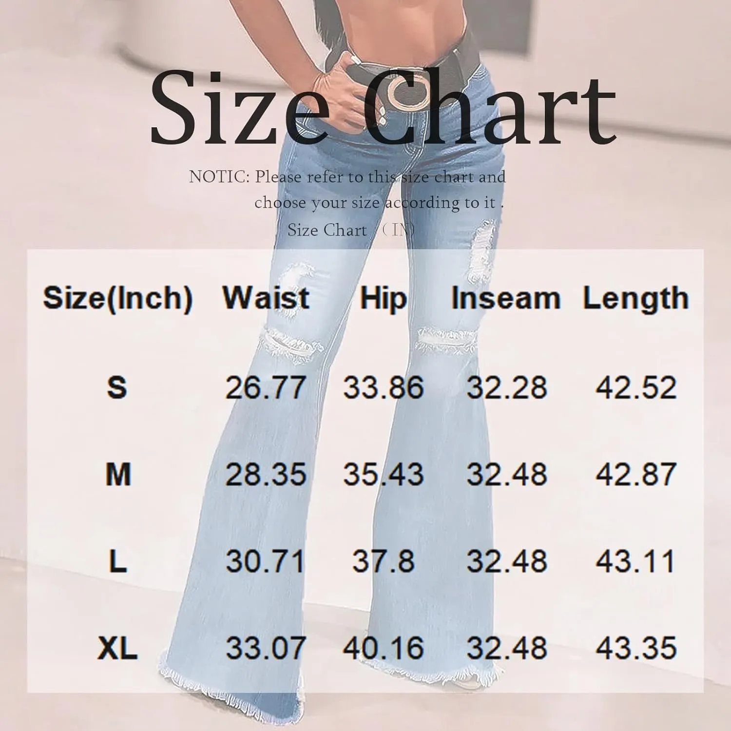 Bell Bottom Jeans for Women Bootcut Ripped High Waisted Flare Jeans Distressed Ladies Casual Pants Trousers 2025