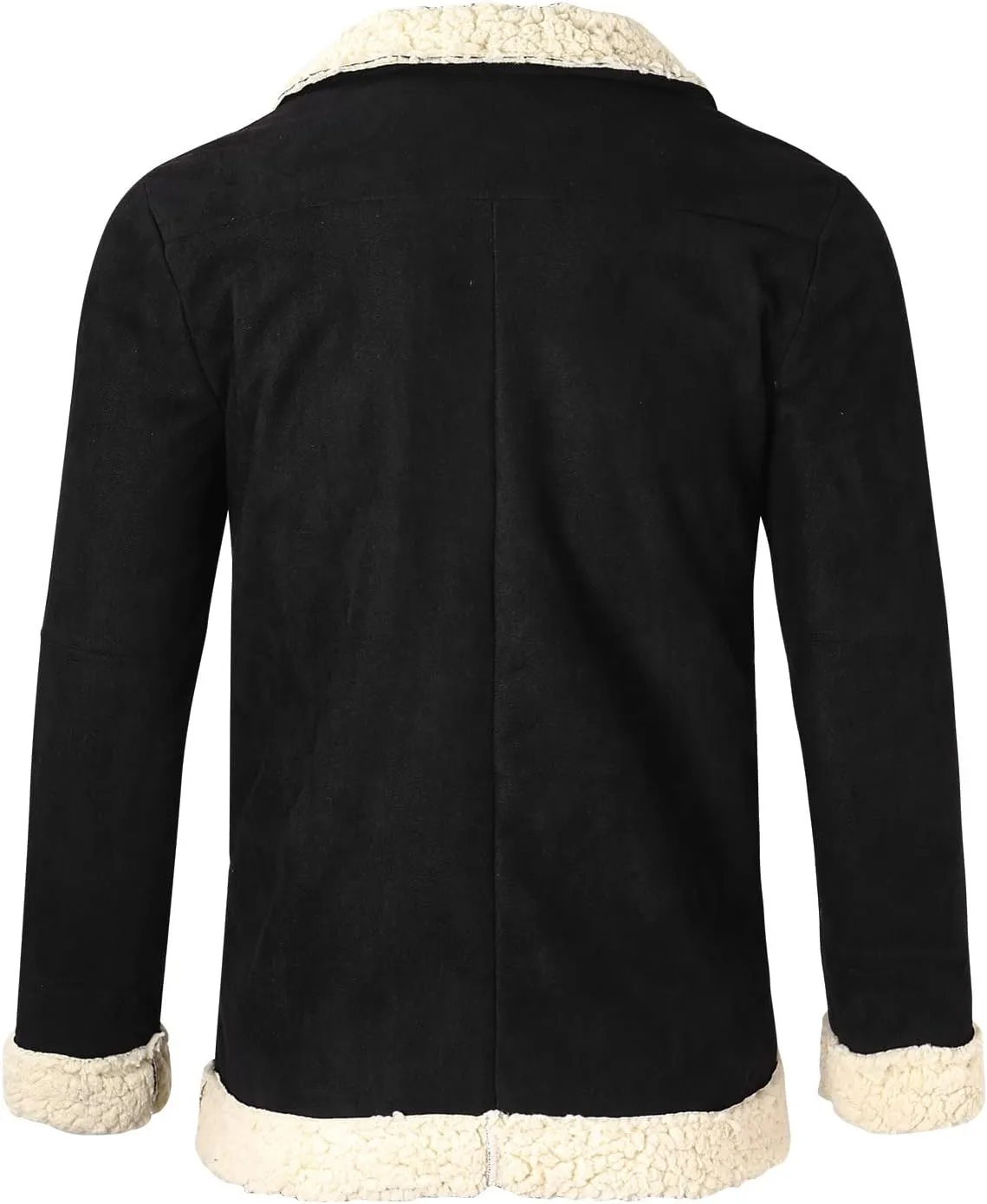 BIFUTON Winter Jackets for Men,Mens Pullover Winter Workout Faux Leather Lapel Jackets Fur Stand Collar Soft Warm Thick Coats