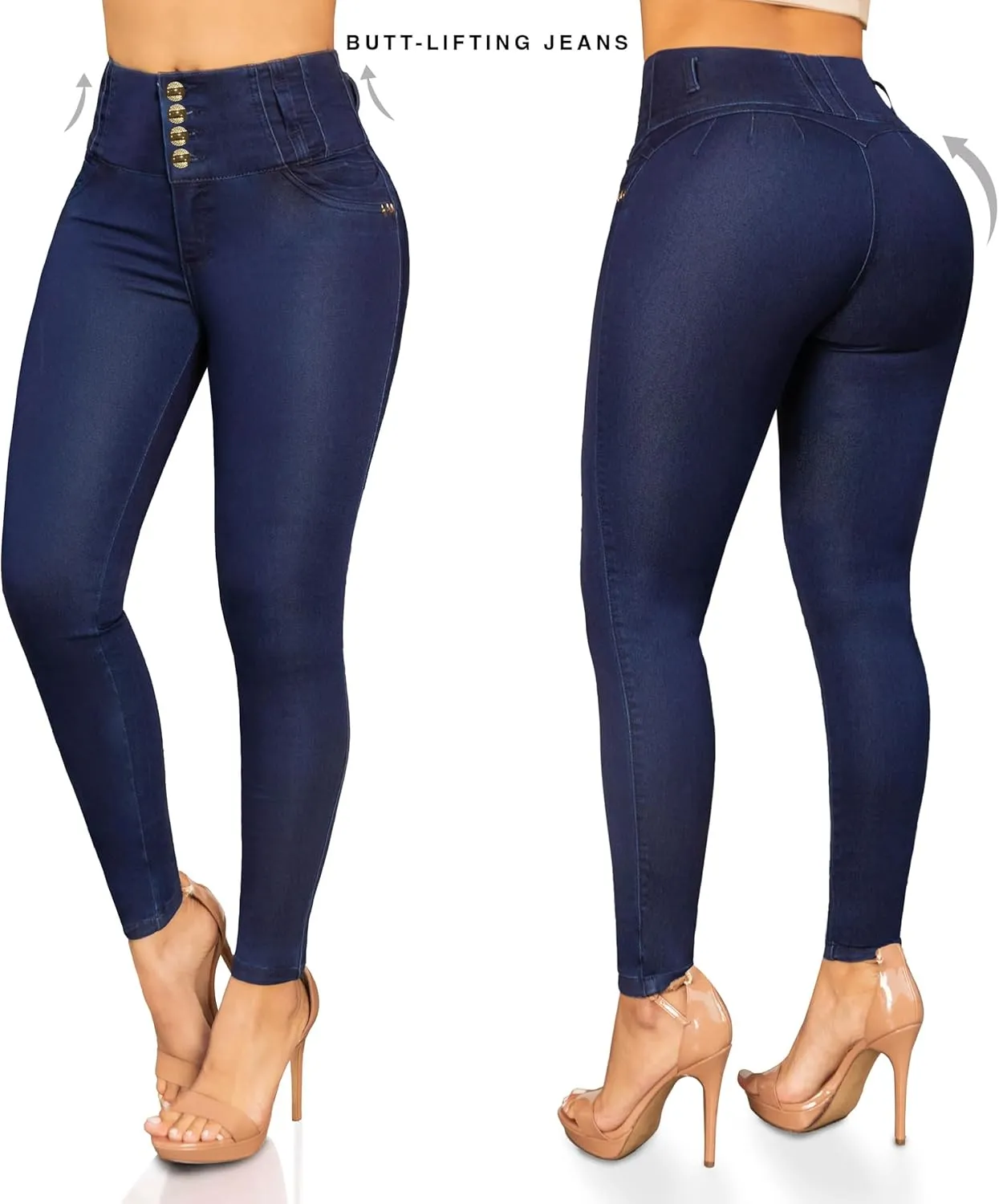Bula, High Waist Butt Lifting Skinny Jeans - Shape wear Pantalones Colombianos Levanta Cola