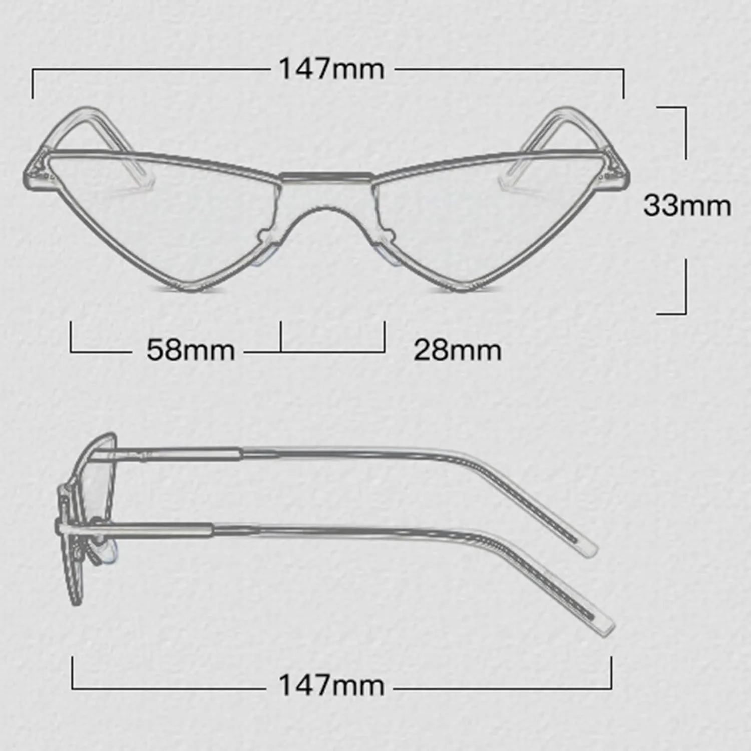 bullabulling Vintage Cat Eye Sunglasses For Women Men Punk Shades Small Triangle Sun Glasses Metal Frame and UV Protection
