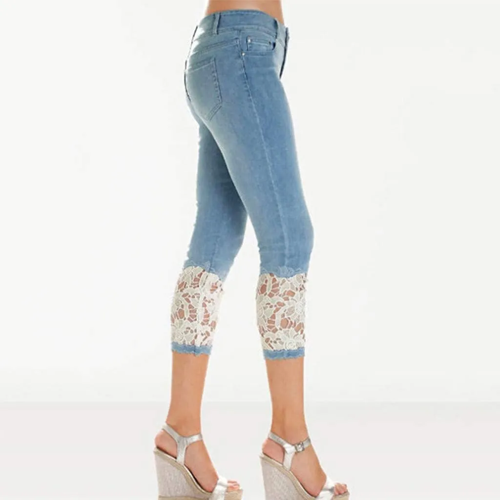 Capris Jeans for Women Distressed High Waisted Sexy Boyfriend Plus Size Stretchy Distressed Skinny Loose Jeans