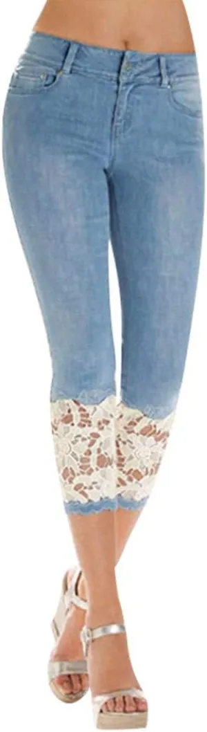 Capris Jeans for Women Distressed High Waisted Sexy Boyfriend Plus Size Stretchy Distressed Skinny Loose Jeans