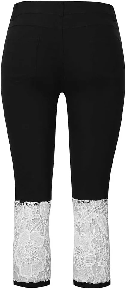 Capris Jeans for Women Distressed High Waisted Sexy Boyfriend Plus Size Stretchy Distressed Skinny Loose Jeans