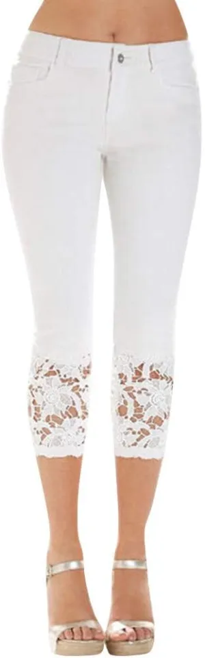 Capris Jeans for Women Distressed High Waisted Sexy Boyfriend Plus Size Stretchy Distressed Skinny Loose Jeans