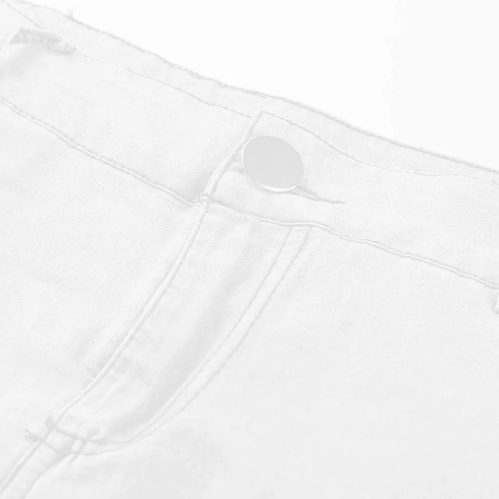 Capris Jeans for Women Distressed High Waisted Sexy Boyfriend Plus Size Stretchy Distressed Skinny Loose Jeans