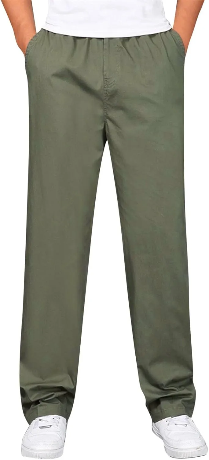 Cargo Pants for Men Big and Tall, Pants Drawstring Jogger Pants with Pockets Mens Sweatpants with Pockets Men's Basic