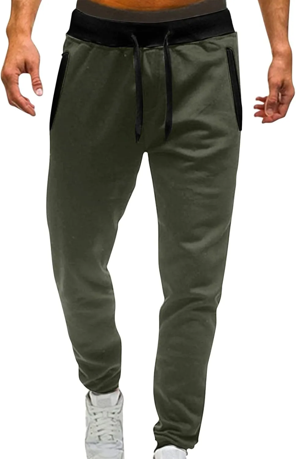 Cargo Pants for Men Relaxed Fit Pants Drawstring Jogger Pants with Pockets Mens Sweatpants with Pockets Men's Basic
