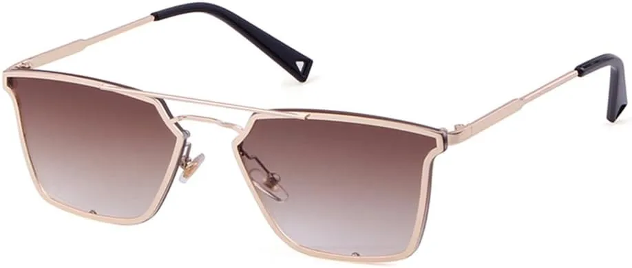 Cat Eye Sunglasses Women Vintage Metal Frame Double Bridge Mirrored Glasses