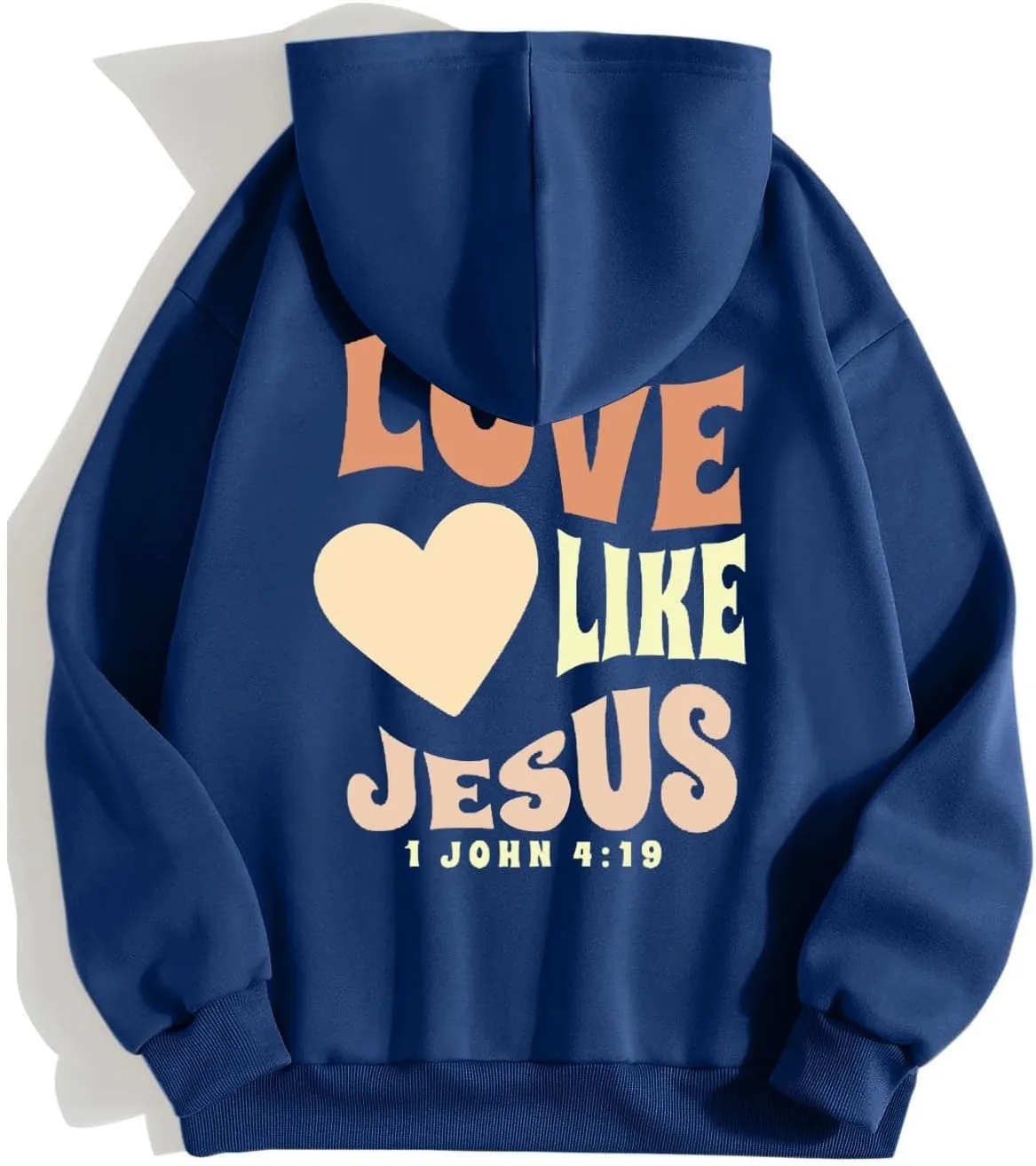 Christian Oversized Hoodie for Women Trust in The Lord Letter Print Pullover Tops with Pocket Long Sleeve Trendy Clothes