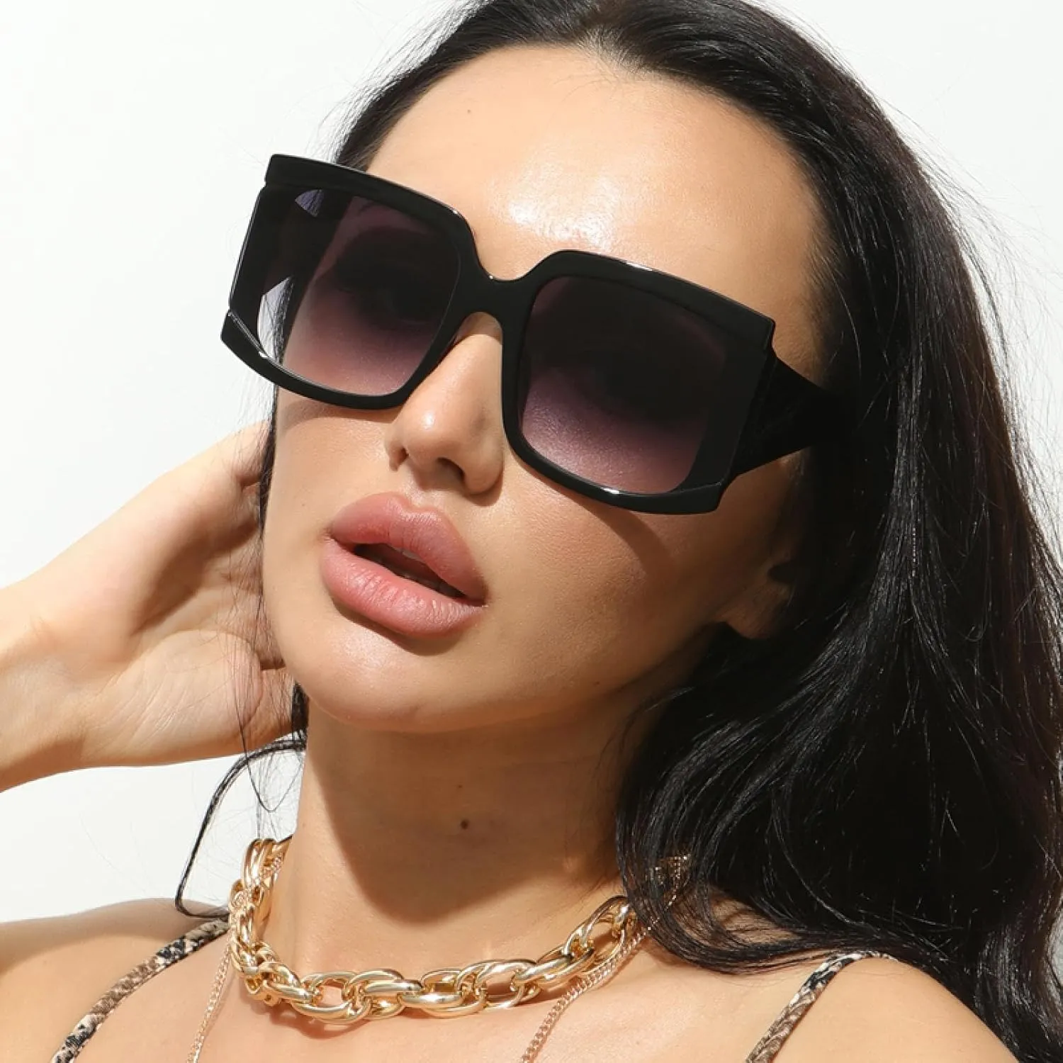 Classic Oversized Sunglasses Women Glasses Female Gradient Vintage Big Shades Uv400