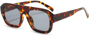 Classic Rectangular Large Frame Sunglasses for Women Fashion Retro Men