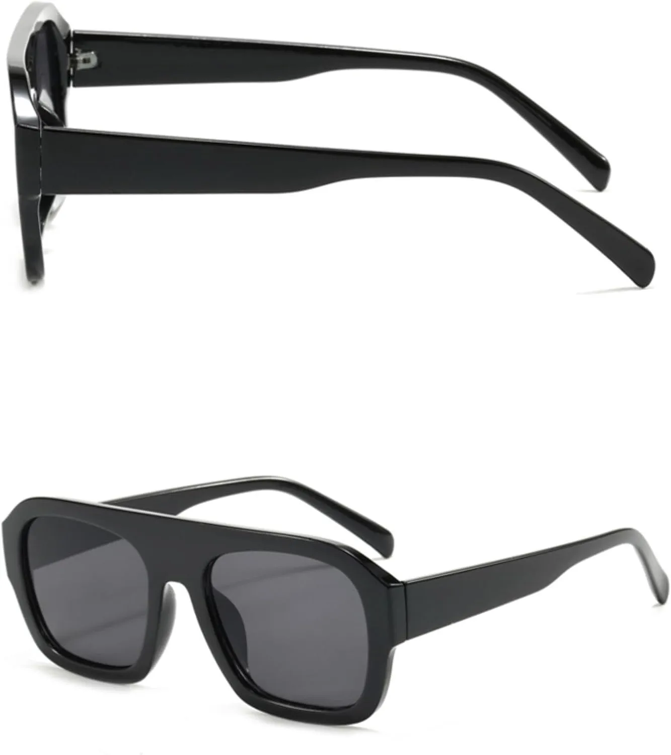 Classic Rectangular Large Frame Sunglasses for Women Fashion Retro Men