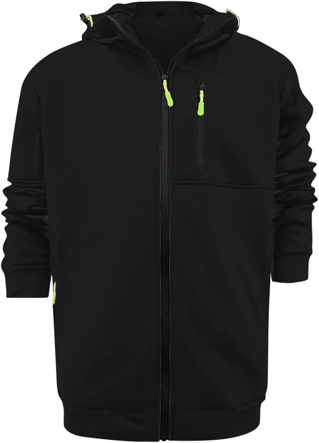 CRNTCEM Mens Zip Up Active Hoodies Sweatshirt Drawstring Workout Athletic Long Sleeve Jackets Fall Gym Fitness Sportwears