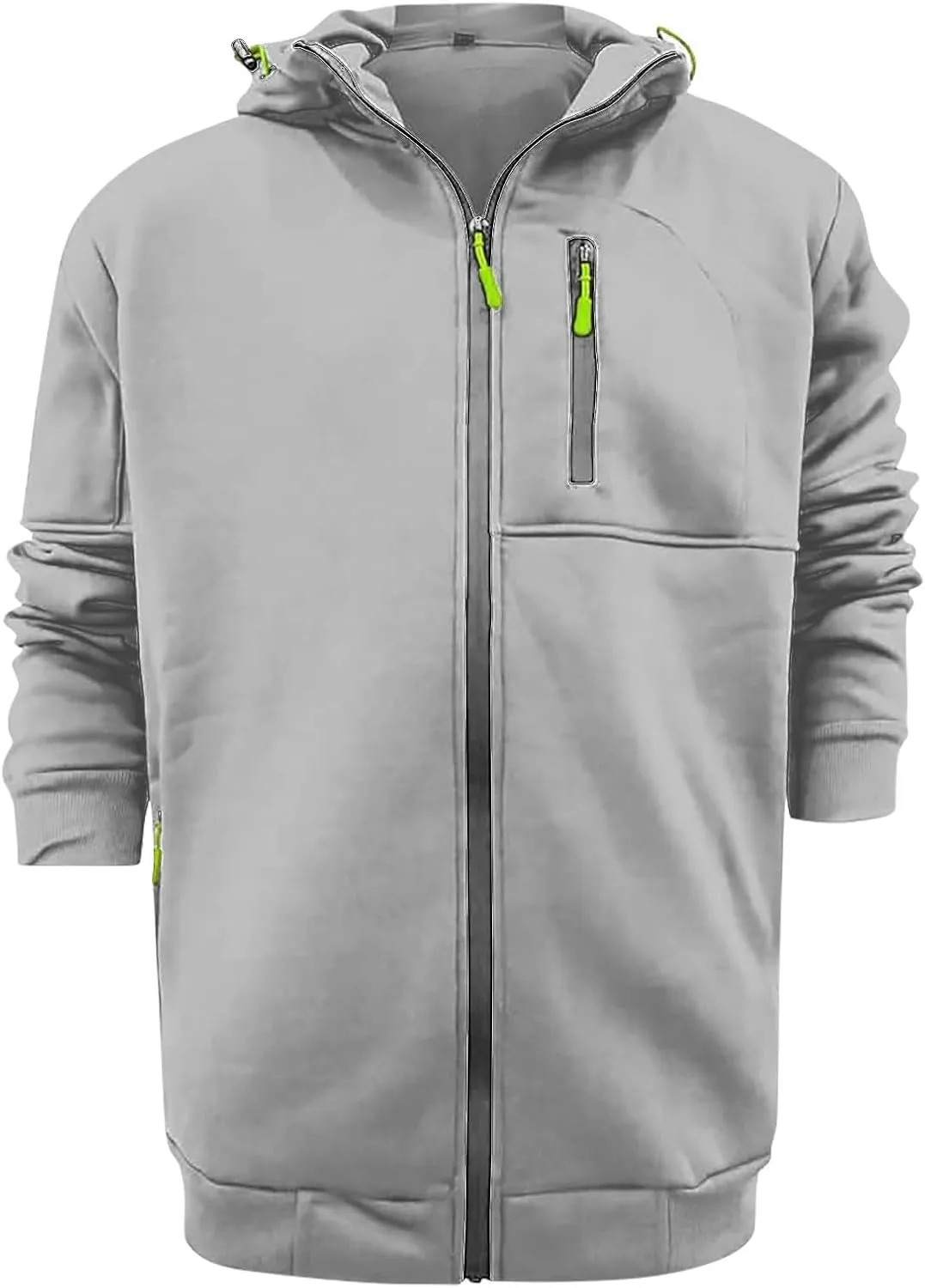 CRNTCEM Mens Zip Up Active Hoodies Sweatshirt Drawstring Workout Athletic Long Sleeve Jackets Fall Gym Fitness Sportwears