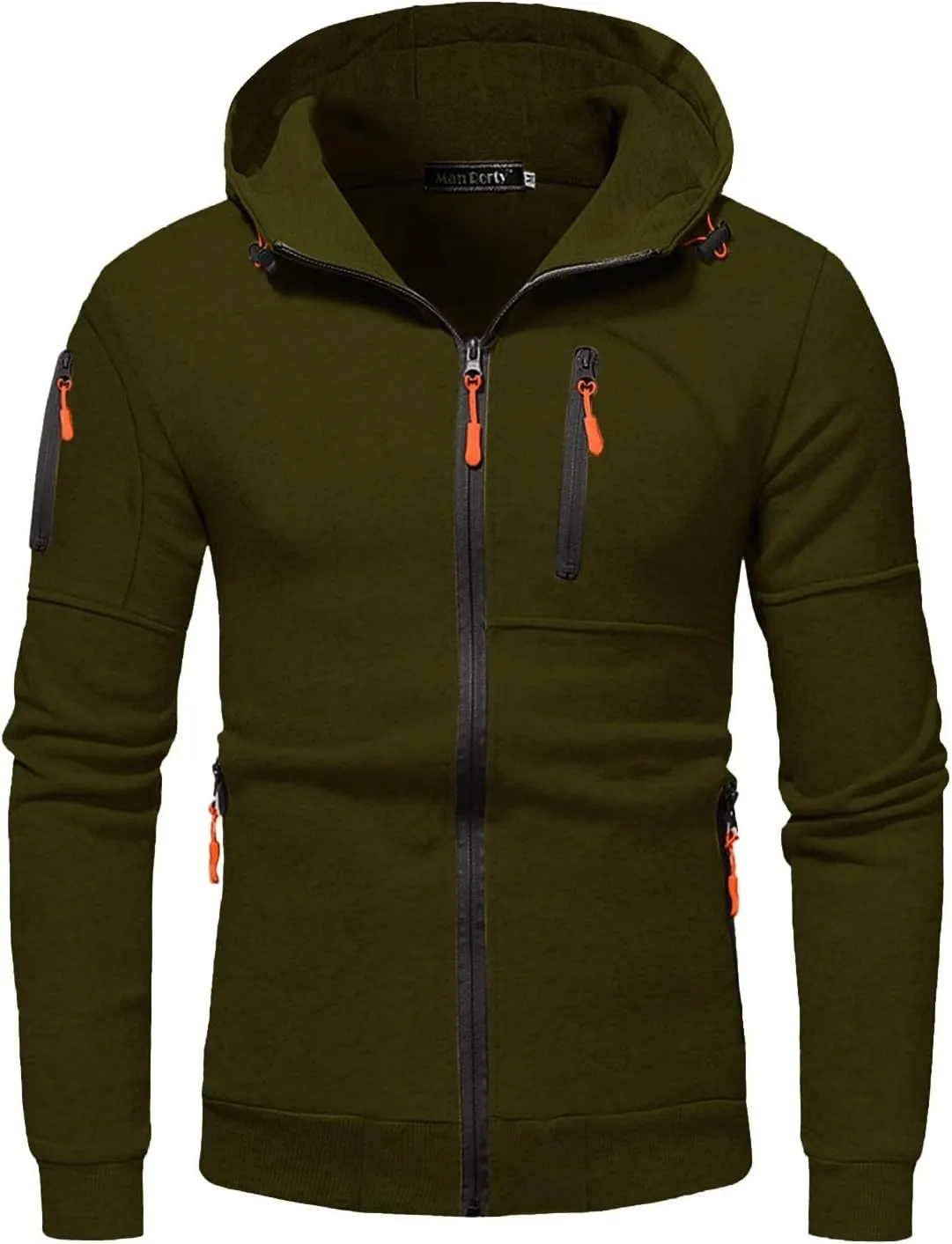 CRNTCEM Mens Zip Up Active Hoodies Sweatshirt Drawstring Workout Athletic Long Sleeve Jackets Fall Gym Fitness Sportwears