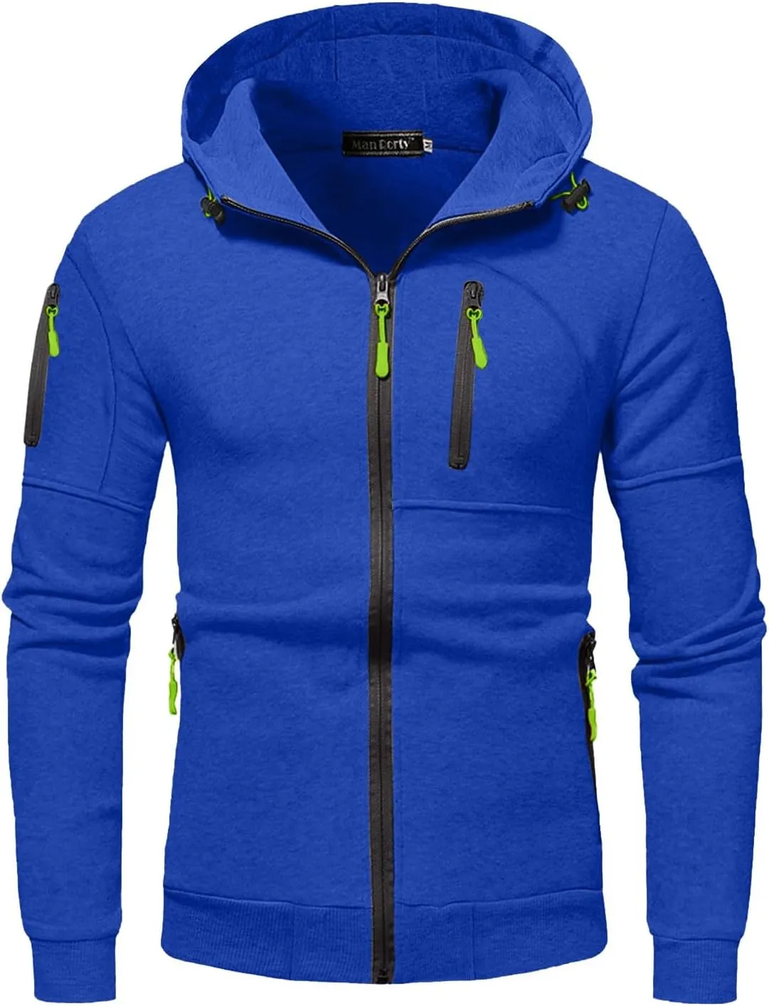 CRNTCEM Mens Zip Up Active Hoodies Sweatshirt Drawstring Workout Athletic Long Sleeve Jackets Fall Gym Fitness Sportwears