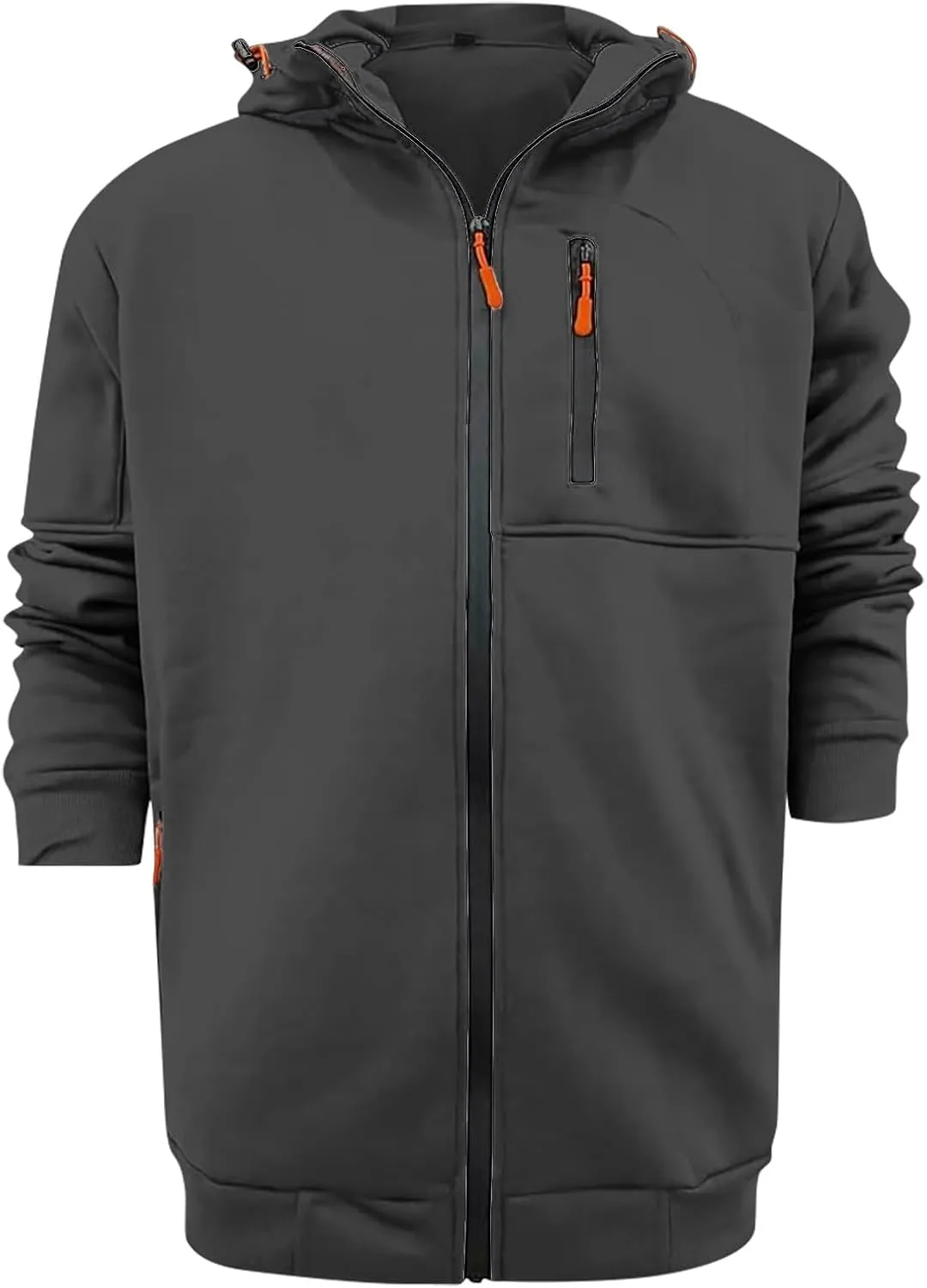CRNTCEM Mens Zip Up Active Hoodies Sweatshirt Drawstring Workout Athletic Long Sleeve Jackets Fall Gym Fitness Sportwears