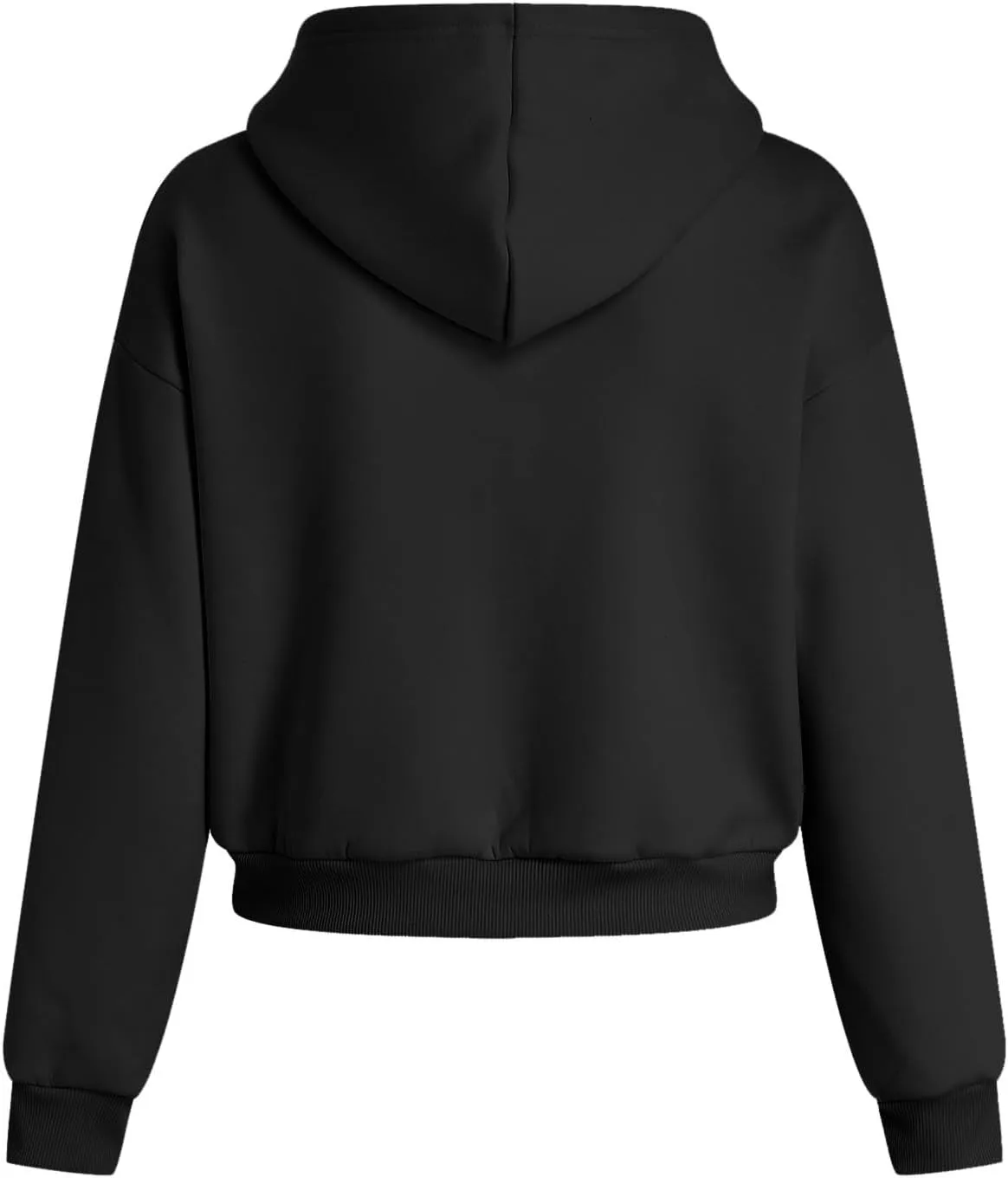 Crop Hoodies for Women Zip Up Jackets Oversized Sweatshirts Fall Fashion Outfits 2024 Sweaters Winter Clothes