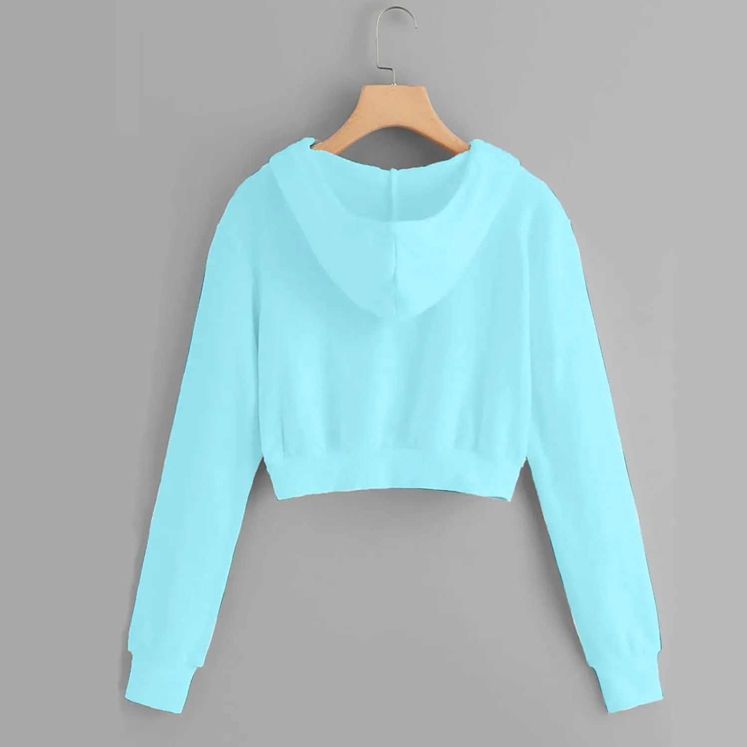 Cropped Hoodie Women Zip Up Hooded Sweatshirt 2023 Fashion Fall Crop Jackets Casual Cute Long Sleeve Crop Tops