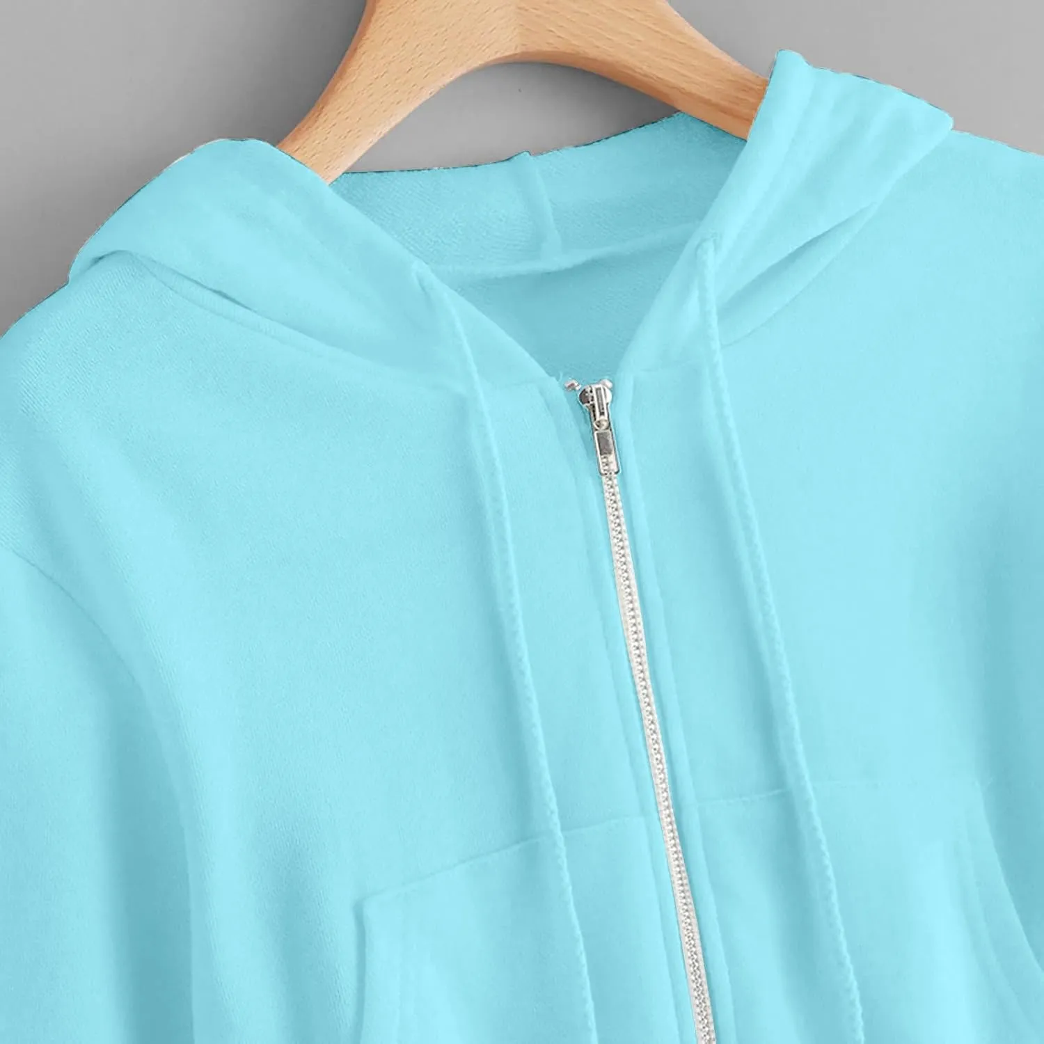 Cropped Hoodie Women Zip Up Hooded Sweatshirt 2023 Fashion Fall Crop Jackets Casual Cute Long Sleeve Crop Tops
