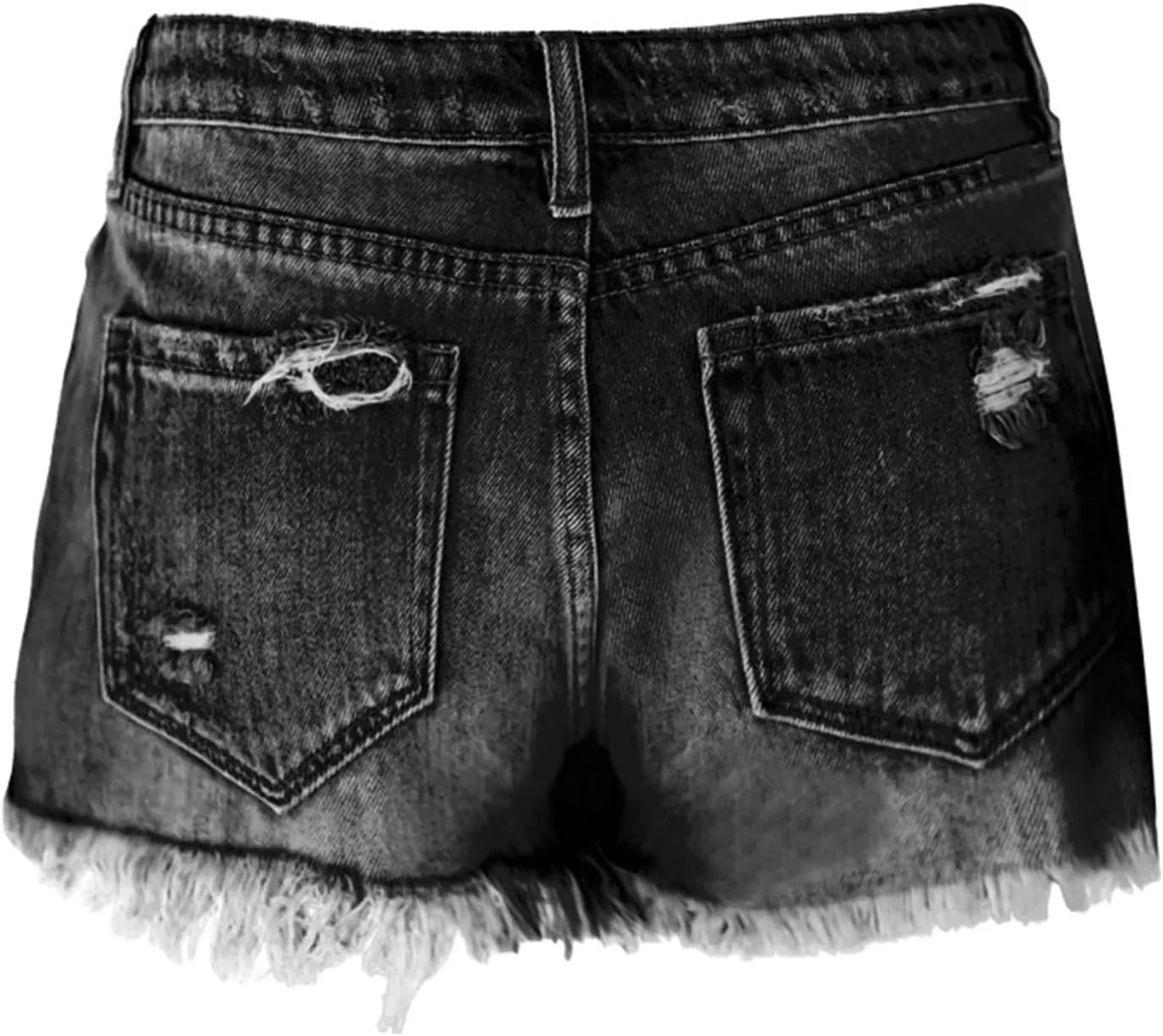 Denim Shorts Women Button Down Low Rise Petite Jeans Sexy Slim Fit Ripped Frayed Raw Hem Jean Shorts with Pockets