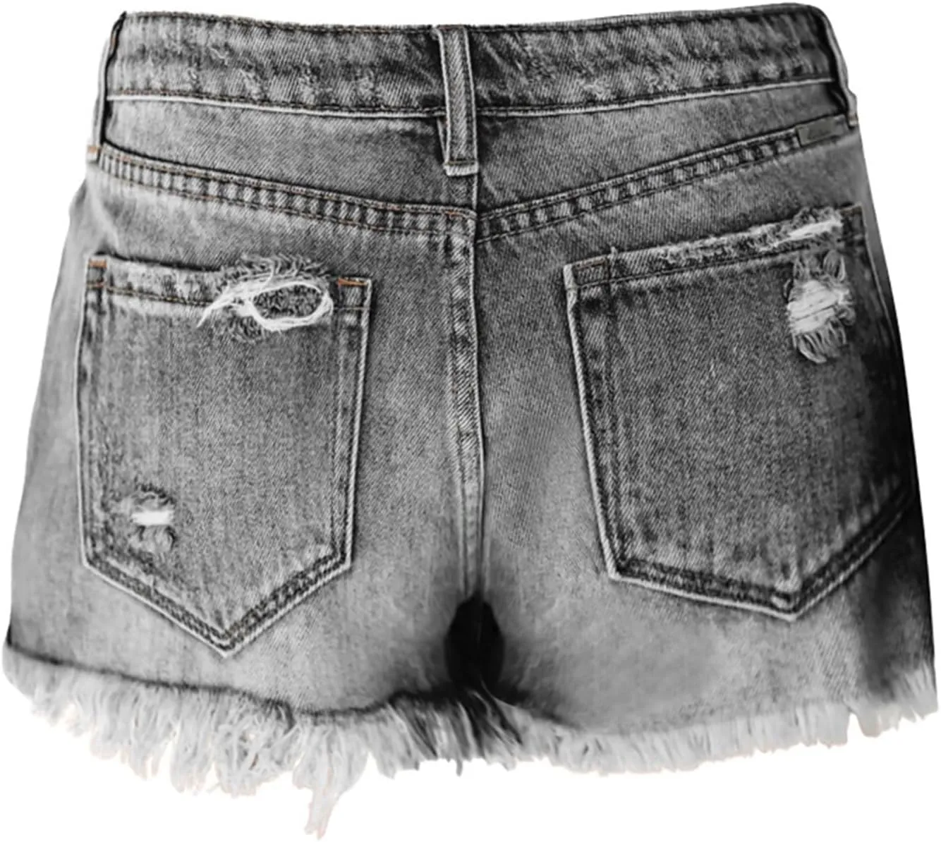 Denim Shorts Women Button Down Low Rise Petite Jeans Sexy Slim Fit Ripped Frayed Raw Hem Jean Shorts with Pockets