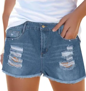 Denim Shorts Women High Waisted Jeans Shorts for Women Stretchy Hot Short Jeans Ripped Jean Short