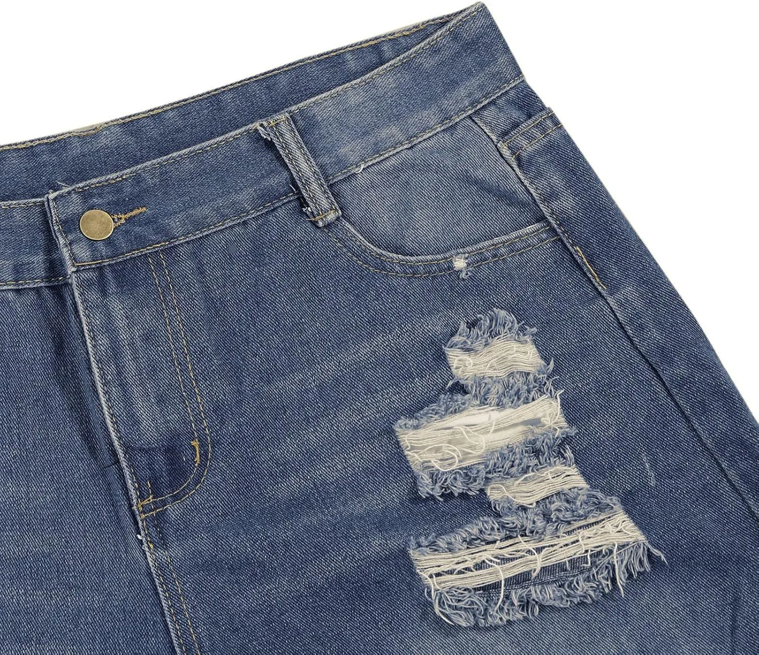 Denim Shorts Women High Waisted Jeans Shorts for Women Stretchy Hot Short Jeans Ripped Jean Short