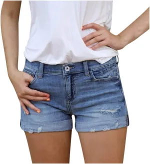 Denim Shorts Women High Waisted Jeans Shorts for Women Stretchy Hot Short Jeans Ripped Jean Short