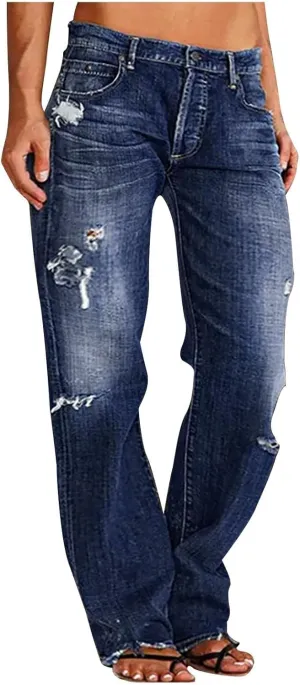Denim Sweatpants Jeans for Women Trendy Low Rise Baggy Jeans Y2k Boyfriend Barrel Jeans Casual Loose Wide Leg Jeans