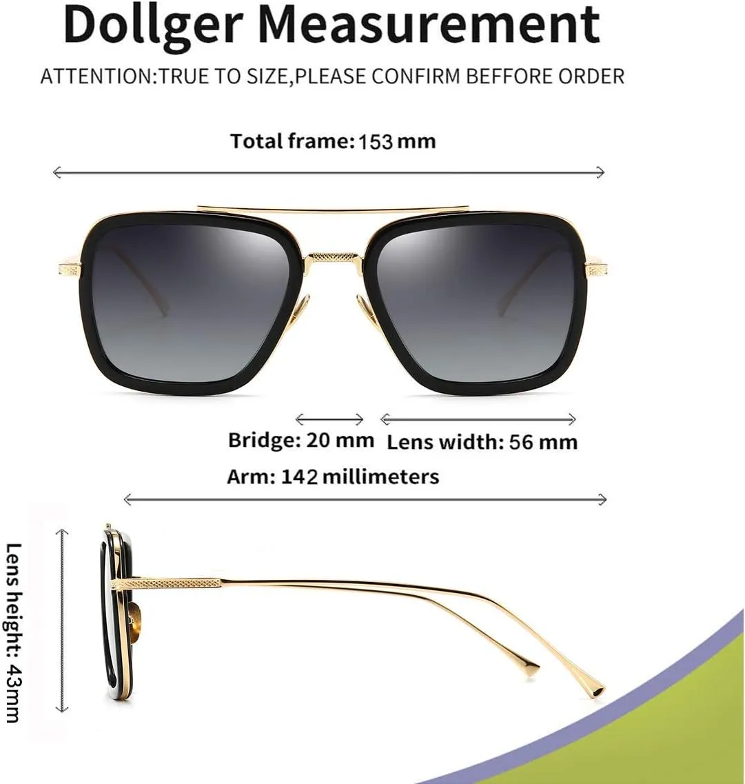Dollger Glasses Clear Lens Non Prescription Classic Metal Frame Eyewear for Men Women